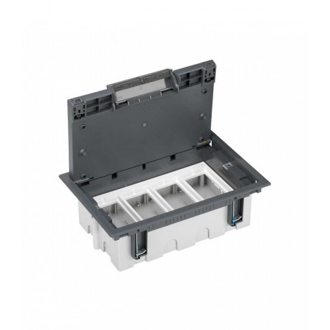 CAJA SUELO 70MM 4 MOD GRIS