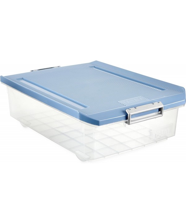 Caja multiusos de 35 litros con tapa color azul.

Largo: 377 mm
Ancho: 475 mm
Alto: 260 mm