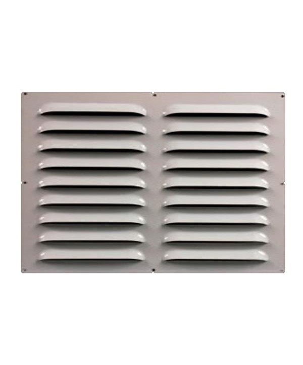 Aluminio color blanco. Grosor 1,5 mm. Sin borde. 25X40 cm.