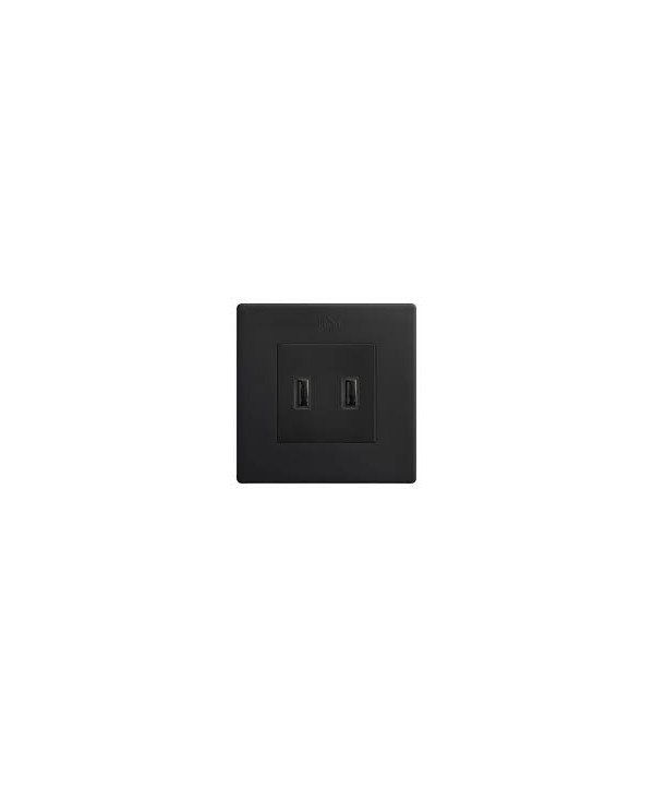 Cargador de USB Schneider Miluz fabricado en ABS con acabado de color negro. Ofrece 3 años de garantía.