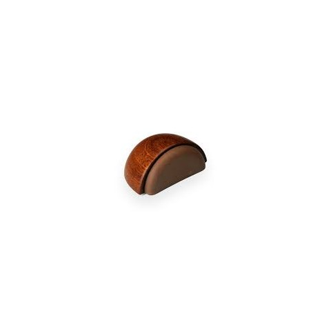 Tope de madera para puerta con pieza amortiguadora de caucho. Fijación adhesiva. Tope fabricado con madera certificada PEFC. Fi