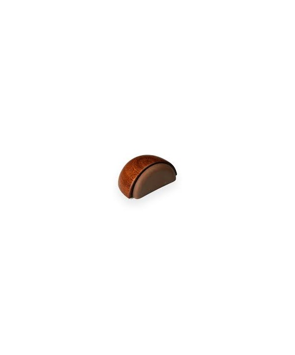 Tope de madera para puerta con pieza amortiguadora de caucho. Fijación adhesiva. Tope fabricado con madera certificada PEFC. Fi