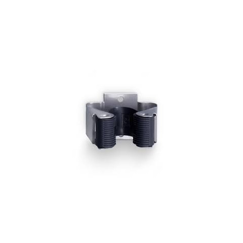 Colgador adhesivo para escobas. Pinza de acero templado con abrazadera antideslizante. Apto para utensilios de limpieza con man