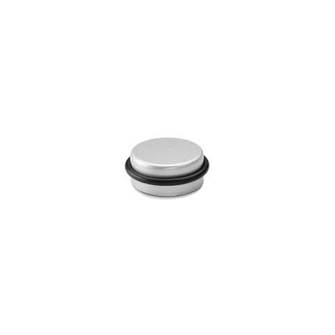Tope de puerta adhesivo plastico-metal decorado cromo mate dimensiones: ø4,6x1,8cm (diametro/altura) inofix